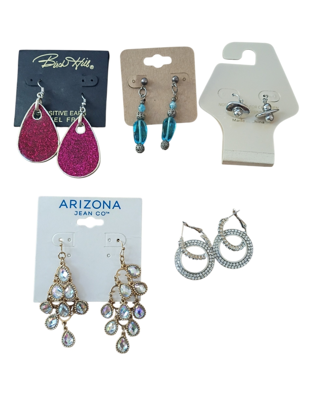 Fashion Jewelry Mixed Earring Set - Pink, Teal, Silver, Gold, Iridescent